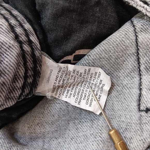 Vintage Y2K Empyre Relax Distressed Gray Denim Jeans Size 33 36x31 Fit - Picture 10 of 11